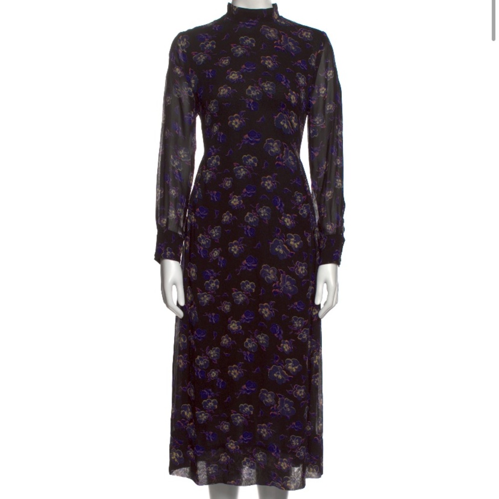 Ganni Floral Print Midi Dress